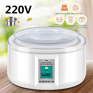 1.5L Automatic Yogurt Maker with 7 Jars DIY Tool Electric Yogurt Maker Yogurt 15W Kitchen Appliances Liner Stainless Steel