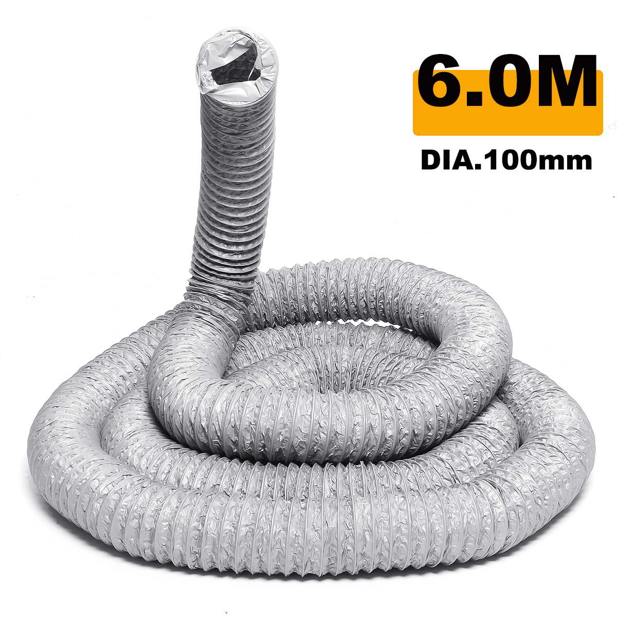 1.5m/3m/6m Exhaust Pipe Flexible Air Conditioner Exhaust Pipe Vent Hose Duct Outlet 100mm Ventilation Duct Vent Hose