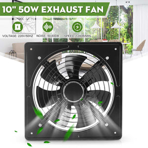 10 inch Metal Exhaust Fan High Speed Air Extractor Window Ventilation Fan for Kitchen Ventilator Axial Industrial Wall Fan 220V