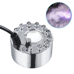 12 Led Light Ultrasonic Humidifier Mist Maker Fogger Water Fountain Pond Atomizer Head Air Humidifier With US/EU Plug/ No plug