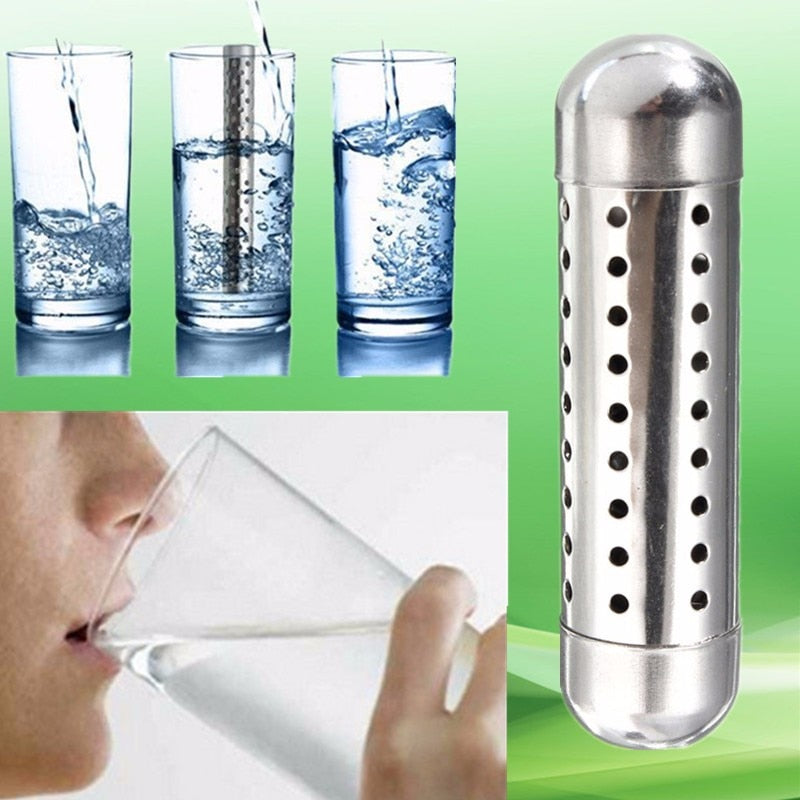 1pc Alkaline Water Purifier Ionizer Stick Raise pH Neg Charged Structured Water Alkaline Water Purifier Alkaline Water Sticks