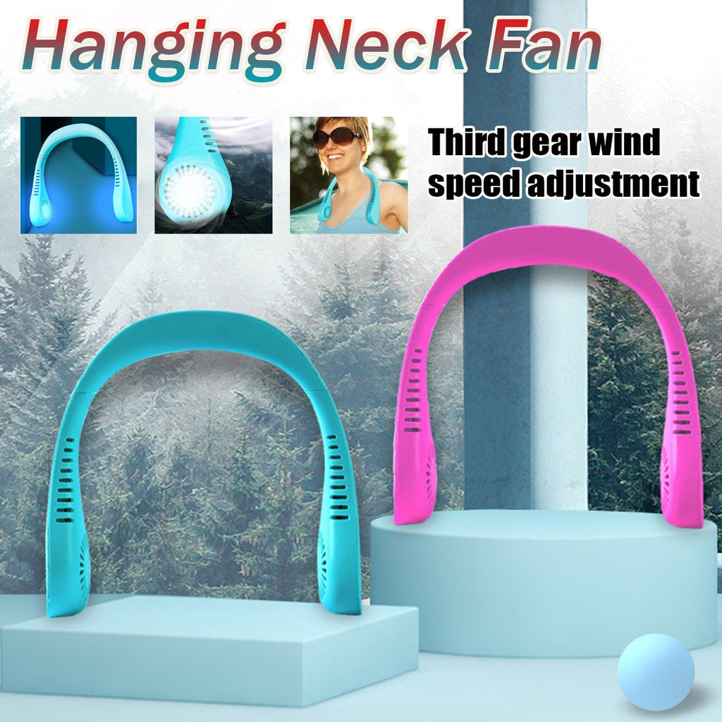 2020 mini USB Portable Fan Wearable Neck Fan with Rechargeable Battery Ultra Quiet Wind Handheld Air Cooler Conditioner 3 Speed