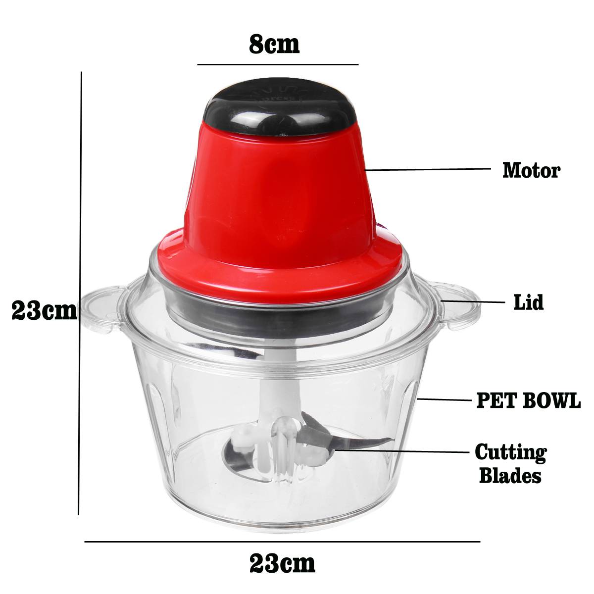 220V 2L Electric Meat Grinder Vegetable Chopper Kitchen Electric Blender Meat Slicer Cutter Household Grinders Food Processor