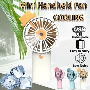 3 Speed Summer Cooler Mini Handheld Fan USB Charging Personal Desk Fan Rechargeable Portable Office Outdoor Travel Energy Source