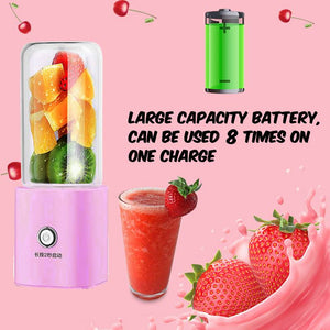 300ml 4 Blades Portable Electric Fruit Juicer Home USB Rechargeable Smoothie Maker Blenders Machine Sports Bottle Juicing Cup