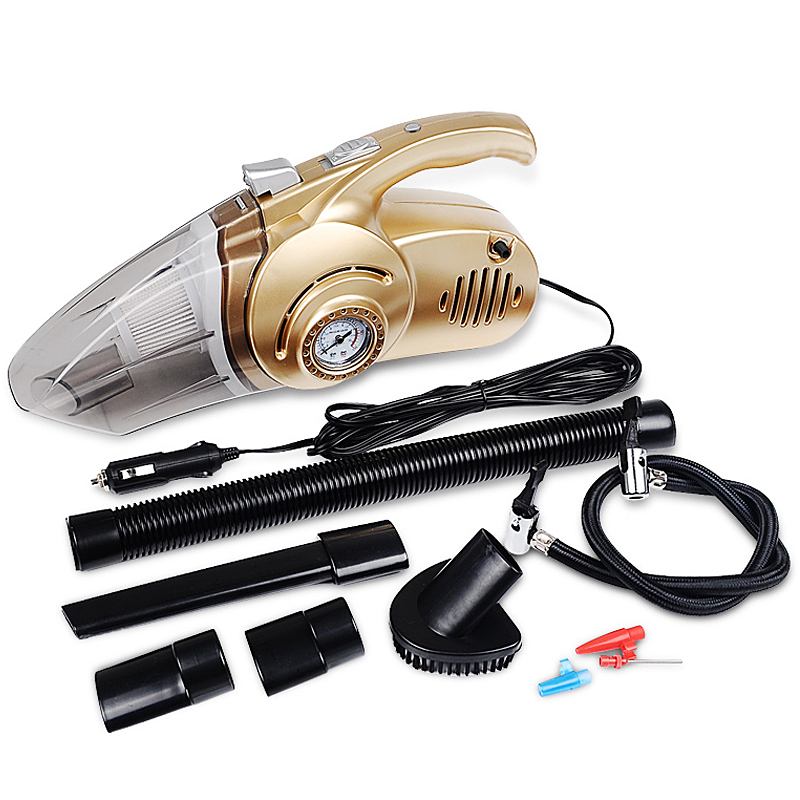 4 in 1 Multifunction Car Vacuum Cleaner with Digital Display Portable Dual Use Car Inflatable Pump Pressure Gauge Air Compressor