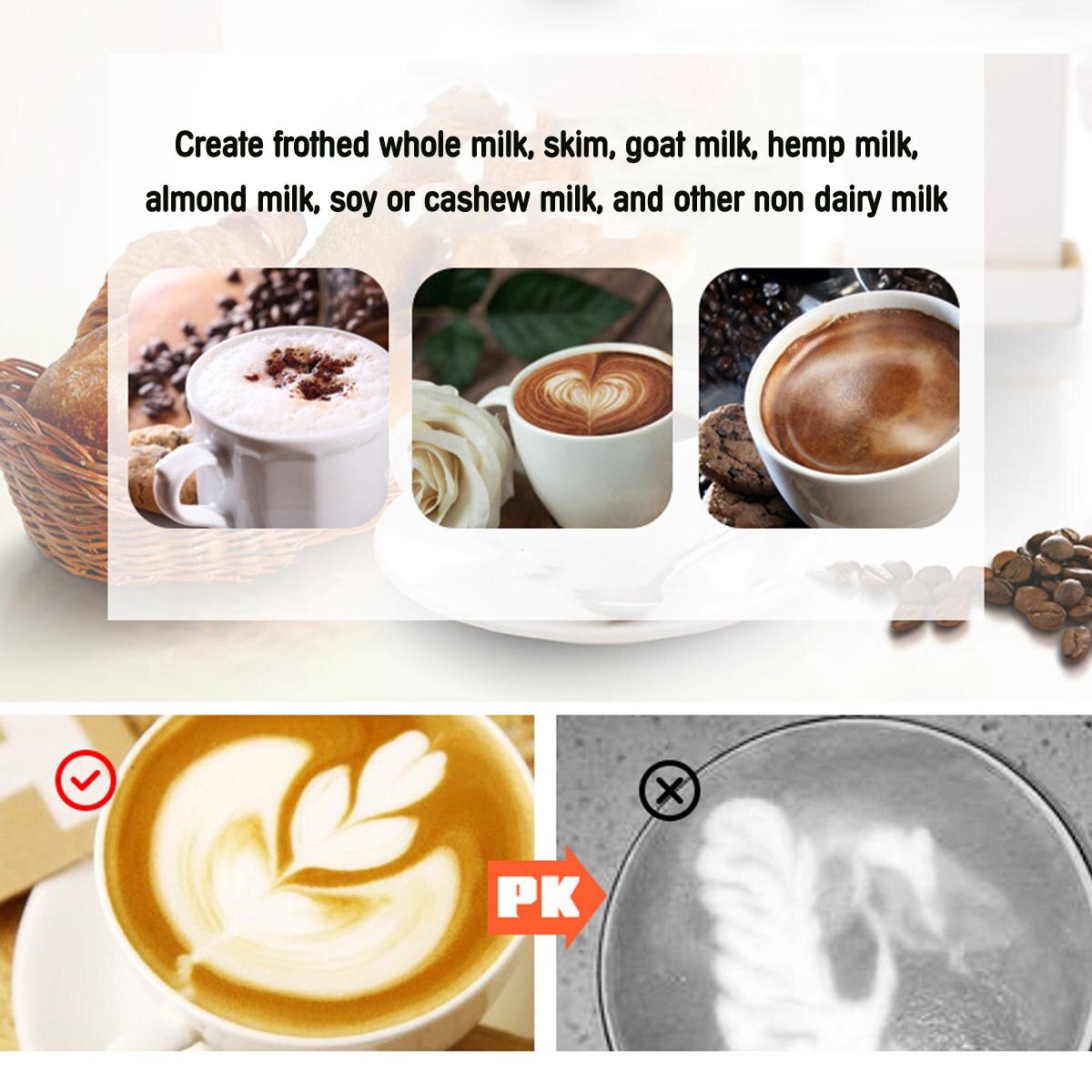 400cc/800cc Manual Milk Frother Stainless Steel Milk Creamer Milk Foam Mesh Coffee Foamer Cappuccino Latte Milk Jugs Coffeeware