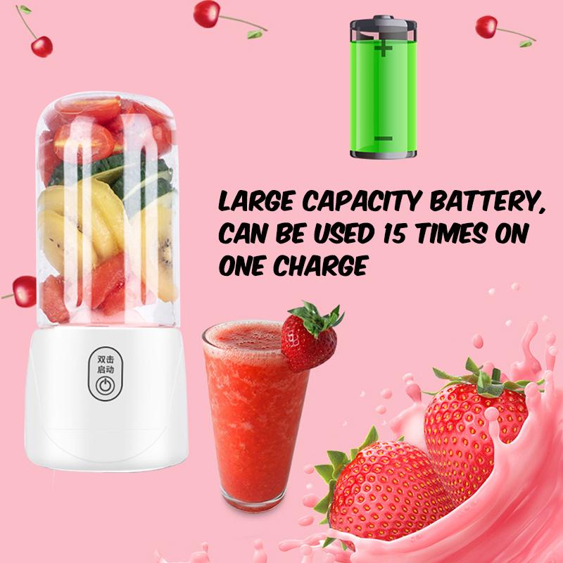 410ml 4/6 Blades Portable Electric Fruit Juicer USB Multifunctional Smoothie Maker Blender Machine Sports Bottle Juicing Cup