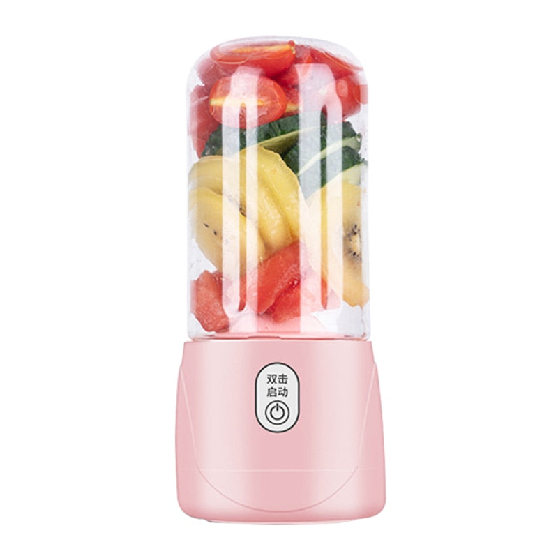 410ml 4/6 Blades Portable Electric Fruit Juicer USB Multifunctional Smoothie Maker Blender Machine Sports Bottle Juicing Cup