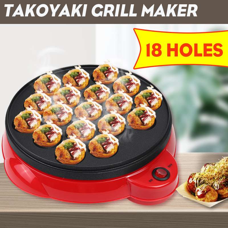 650W 220V 18 Holes No Stick Maruko Baking Machine Household Electric Takoyaki Maker Octopus Balls Grill Pan DIY Cooking Tool