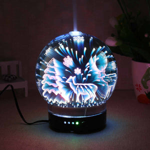 Aromatherapy Aroma Diffuser Ultrasonic Essential Oil Air USB Humidifier Lamp 3D Glass Night Light Night Cool Mist Purifier Home