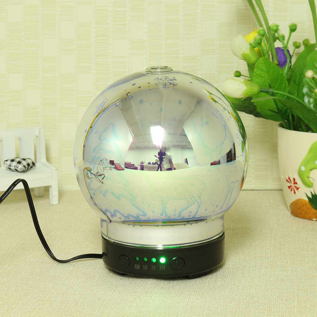 Aromatherapy Aroma Diffuser Ultrasonic Essential Oil Air USB Humidifier Lamp 3D Glass Night Light Night Cool Mist Purifier Home