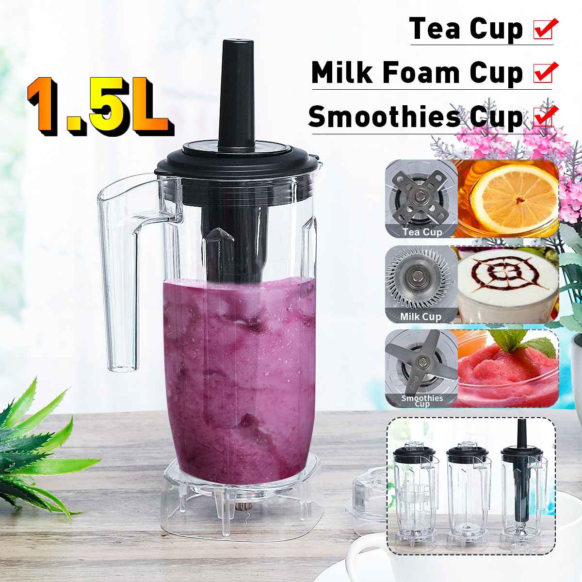 Blender Container Jar Jug Pitcher Cup Commercial Blender Spare Parts for Home Kitchen Appliance Food Juicer Mixer Part With Lid