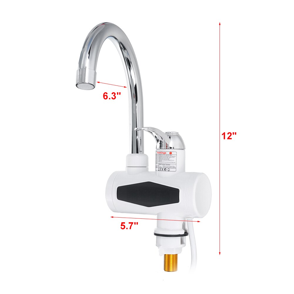 Fast Heat 360 Degree Rotation Electric Faucet Tap Instant Hot Water Heater Dynamic Digital Display Home Bathroom Kitchen