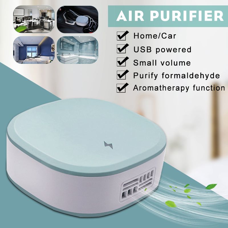 Home Car Negative Ions Air Purifier Rechargeable Fridge Purifier Portable Desktop Purifier Filtration With Aromatherapy Function