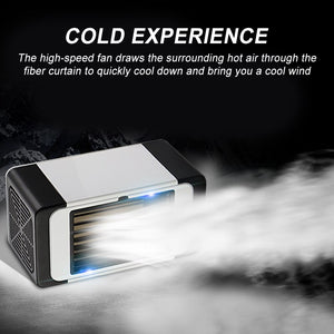 Mini USB Air Cooler Portable Air Conditioner Humidifier Purifier Desktop Air Cooling Fan Air Cooler Fan With 2 Ice Crystals