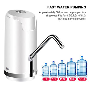 Portable Water Bottle Pump USB Charging Automatic Drinking Electric Water Dispenser Water Bottle Switch for Water Pumping Device