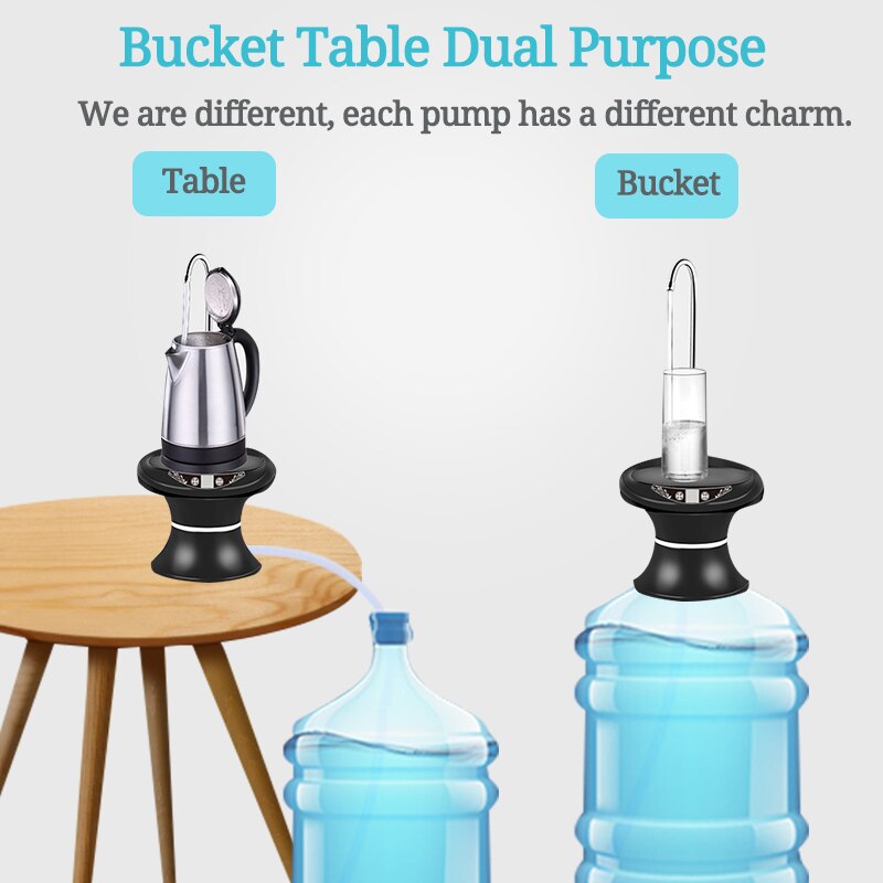 USB Rechargeable Electric Wireless Automatic Bucket Barrel Bottle Water Dispenser Pumper Pressurizer Uploader Absorber With Tray